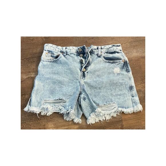 Vanilla Star Denim cut off's button fly , distressed shorts 100% Cotton size 10 - Picture 1 of 7